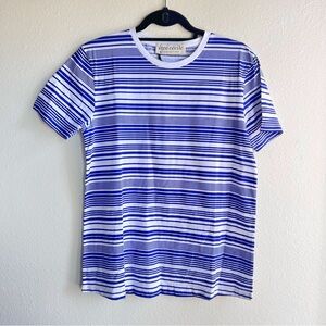 etre cecile • royal blue & white striped short sleeve tshirt • medium